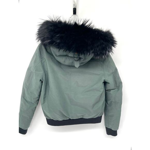 Mackage Britnie Down Jacket With Asiatic Raccoon Fur In Dark Sage size XS - Picture 8 of 12